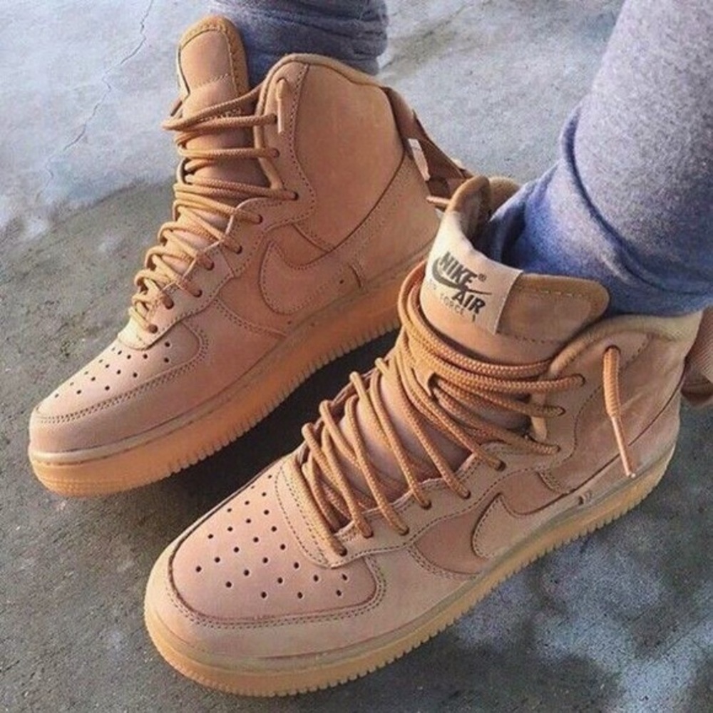 Nike Air Force 1 High Top Tan/Wheat